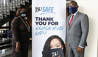 Jackson State University recently launched an incentive program called "Thank You for Masking Up" that will give students the chance to win gift cards ranging from $25 to $100 each week through the beginning of May. Photo courtesy Charles A. Smith/JSU