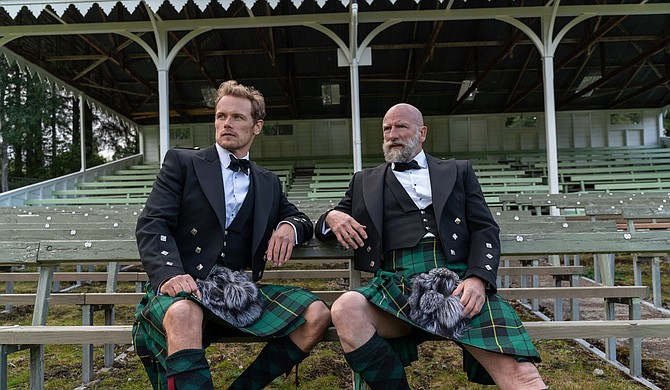 In “Men in Kilts,” co-hosts Sam Heughan and Jamie Fraser tour Scotland, learning more about the history and culture of their homeland. Photo courtesy Starz Entertainment, LLC