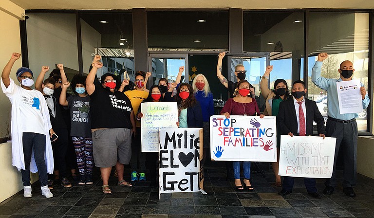 Advocates gathered at the International Museum of Muslim Cultures office on Capitol Street on April 8 to demand better treatment of immigrant workers. Photo by Kayode Crown