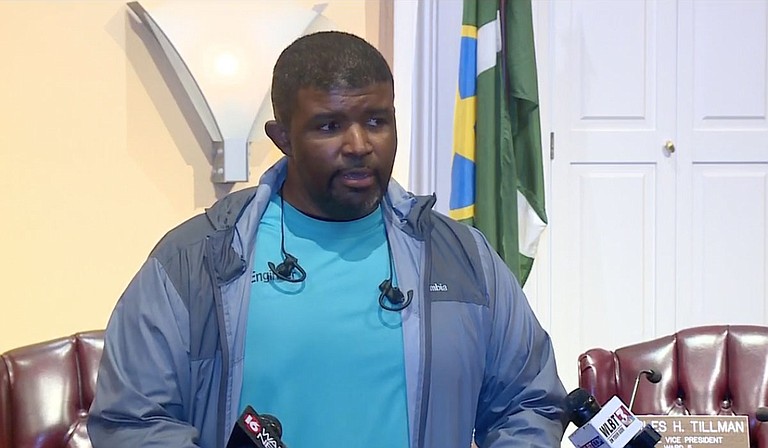 Jackson Public Works Director Charles Williams addressed the public Friday afternoon, explaining that an electrical fire prompted a plant shutdown, leading to unsafe water pressure across the city. Photo courtesy WAPT.