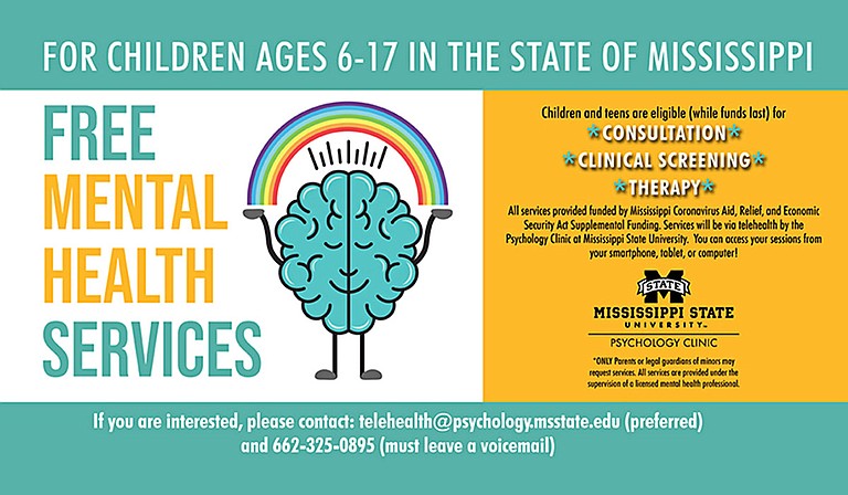 Mississippi State University’s Psychology Clinic recently received a $200,000 grant from the Coronavirus Aid, Relief, and Economic Security Act to provide free mental-health services for children in the state. Photo courtesy MSU