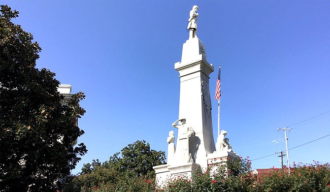 For more than a century, one of Mississippi's largest and most elaborate Confederate monuments has looked out over the lawn at the courthouse in the center of Greenwood, a Black-majority city with a history of civil rights protests and clashes. Photo by Donna Ladd