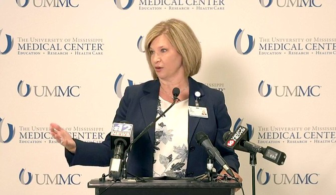 Dr. LouAnn Woodward, the head of UMMC, said the facility should help with an influx of patients, including some transferred from smaller hospitals. She described the field hospital as “a Band-Aid.” Photo courtesy UMMC