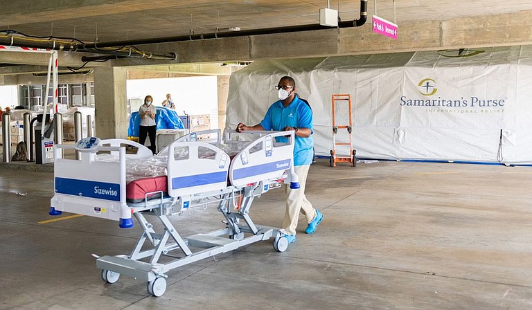 Mississippi's only Level 1 trauma center is setting up a second emergency field hospital in a parking garage that will handle some of the sickest COVID-19 patients as the virus continues to ravage the state. Photo courtesy UMMC