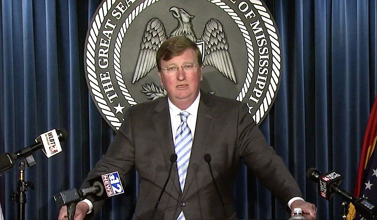 Mississippi Republican Gov. Tate Reeves stared into cameras during a news conference and said he is not advancing any political agenda in responding to the COVID-19 pandemic as the state experiences a sharp rise in new cases and hospitalizations. Photo courtesy State of Mississippi