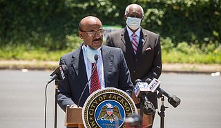 Hinds County Board of Supervisors President Credell Calhoun said the county reentry program gives a new opportunity for those coming back from prison at a press briefing on Wednesday, Aug. 25. Photo courtesy City of Jackson