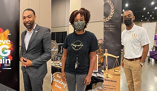 (L-R) Felix Anderson, Kawana Brookins and Marcus Roseman showcased their businesses at the 2021 Mississippi Black Business Expo on Aug. 21. Photo by Kayode Crown