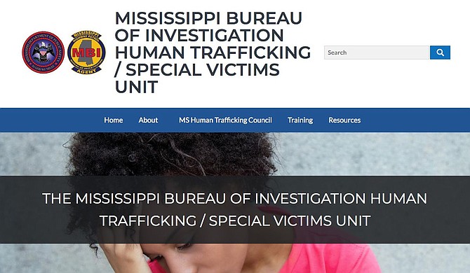 The state of Mississippi has developed a website for people to report suspected cases of human trafficking and find help for victims. Photo courtesy Mississippi Special Victims Unit