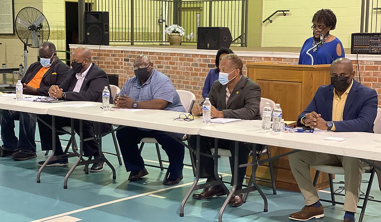 A cross-section of attendees spoke at a forum for Hinds County District 5 constable candidates on Tuesday, Oct. 12. Photo by Kayode Crown