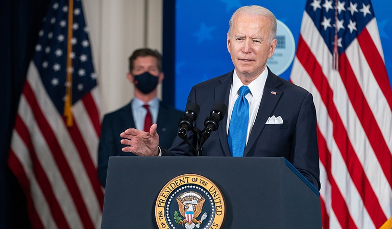 President Joe Biden issued an executive order on Sept. 9 mandating that federal contractors implement vaccine mandates. Twenty-one Republican state attorneys general sent a letter to Biden on Wednesday saying they think the mandate "stands on shaky legal ground." Photo by Adam Schultz