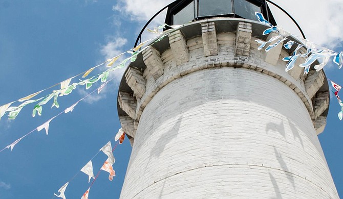 Round Island Lighthouse, Pascagoula. The 1849 lighthouse off the coast operated until 1944. It also served as a quarantine facility for yellow fever patients. After Katrina, the lighthouse was moved inland to U.S. 90 and restored. Photo courtesy Mississippi Gulf Coast National Heritage Area