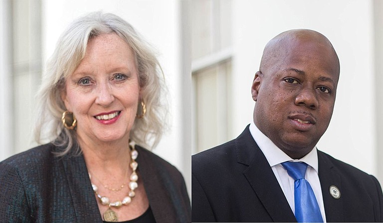 Dwayne K. Pickett, Sr., New Jerusalem Church's senior pastor, sued Jackson City Council President and Ward 7 Councilwoman Virgi Lindsay (pictured right) and Ward 6 Councilman Aaron Banks (left) for slander on Oct. 14, 2021. Pickett alleges that Banks told Lindsay and others that the pastor offered Banks a $50,000 bribe. Photo courtesy City of Jackson