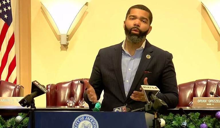 Mayor Chokwe A. Lumumba said during a press briefing on Dec. 13 that the City will pursue all resources to improve the condition of the water and sewer infrastructure. Photo courtesy WLBT