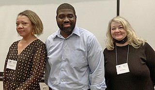 Millsaps College professor Louwanda Evans (left), the Emmett Till Interpretive Center’s Director of Museum Education Benjamin Saulsberry (center), and CUNY Professor Jessie Daniels met in Jackson, Miss., to discuss Daniels’ latest book, “Nice White Ladies.” Photo courtesy Mississippi Free Press / Taylor McKay Hathorn