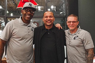 From left: John Knight, Terun Moore and Benny Ivey have all experienced life in prison and now mentor criminal-justice-system-involved young people as credible messengers with the Strong Arms of JXN. Photo courtesy Strong Arms of Jxn