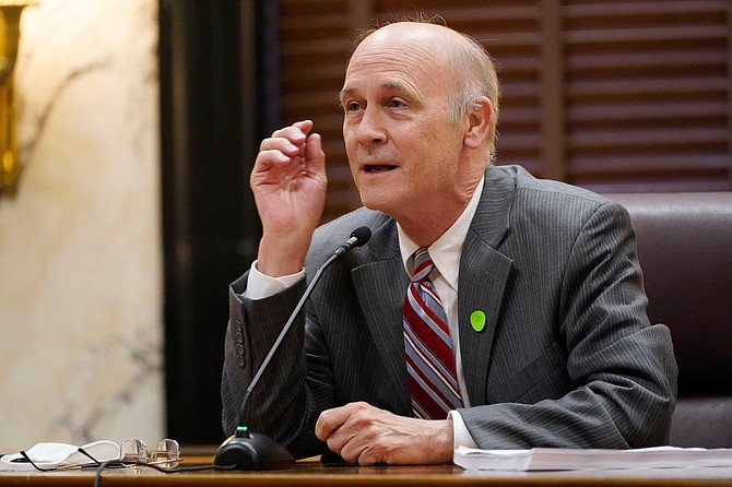 Sen. Hob Bryan, D-Amory, spoke in opposition to the bill Wednesday. He criticized lawmakers who claim cutting taxes will attract more people to Mississippi, saying the state’s stagnating population “doesn’t have much to do with our tax policy.” Photo by Rogelio V. Solis via AP