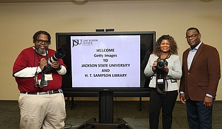 Getty Images recently donated two Canon camera bodies and three Canon lenses to the Office of University Communications at Jackson State University as part of the company's new partnership with the university. Photo courtesy JSU
