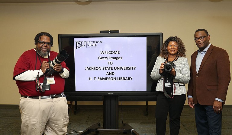 Getty Images recently donated two Canon camera bodies and three Canon lenses to the Office of University Communications at Jackson State University as part of the company's new partnership with the university. Photo courtesy JSU