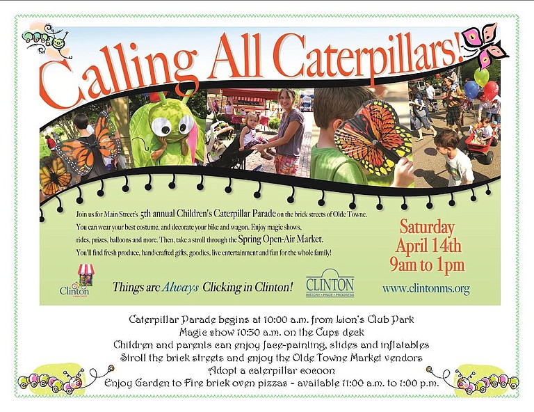This Saturday, the 5th Annual Children's Caterpillar Parade begins at Lion's Club Park in Clinton (400 East St., Clinton) at 10 a.m.