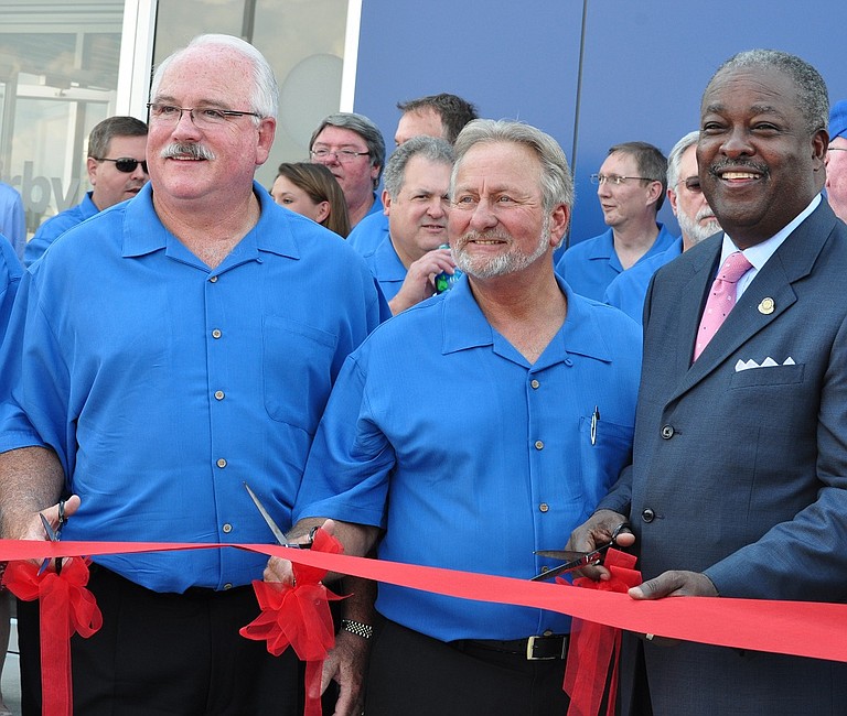 Jackson Mayor Harvey Johsnon Jr. participated in the ribbon cutting for the Irby company's recent expansion.