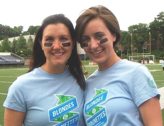 Holly Smith (right) is playing in the Blondes vs Brunettes flag football game this Saturday, which benefits the Mississippi chapter of the Alzheimer's Association.