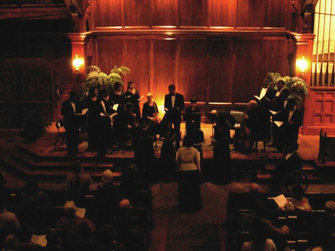 English musicians Fretwork performed with the Tougaloo College choir last season.