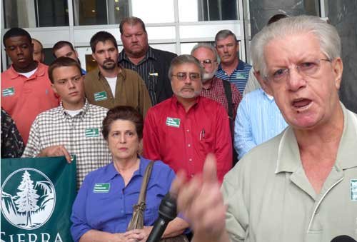 UAW member Brown Miller, of Hattiesburg, opposes new coal plant in Kemper County due to increased electricity rates and the potential loss of jobs at power plants on the coast.