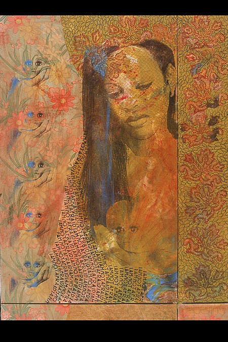 Lea Barton's "I Am Not Afraid," 2005, mixed media on 36-inch-by-48-inch canvas.
