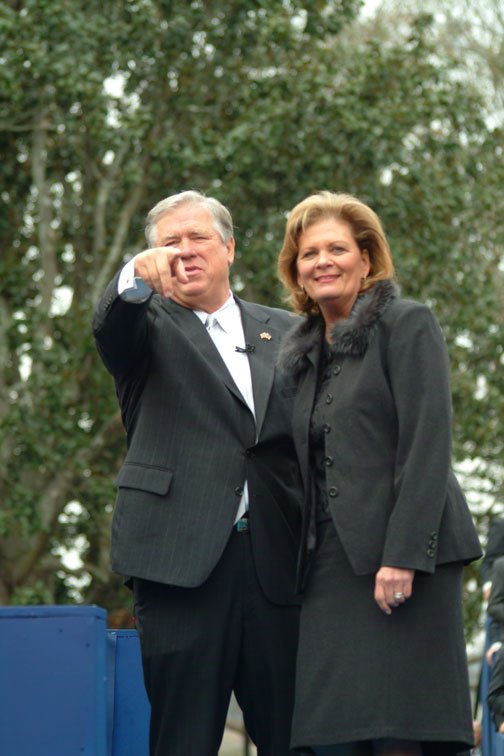 Mississippi Gov. Haley Barbour and his wife, Marsha, at his January 2004 inauguration.