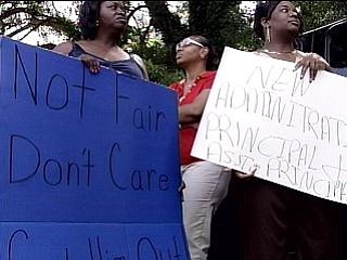 Chastain parents at a June 5 rally.