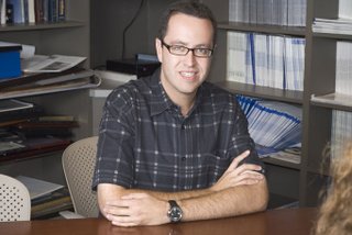 Subway spokesman Jared Fogle stopped at St. Dominic's Health Line Wellness Center last month as part of his "Tour De Pants."