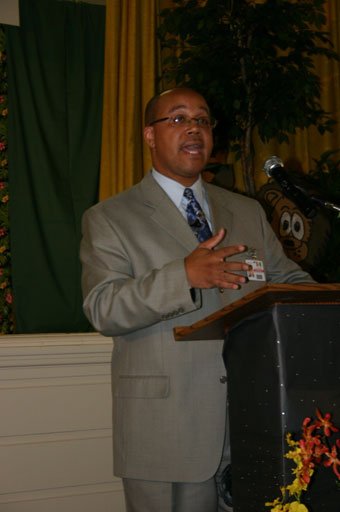 Then-Jackson Public Schools Superintendent Earl Watkins spoke to an audience of teachers, administrators and students at Poindexter Elementary School in September 2007.