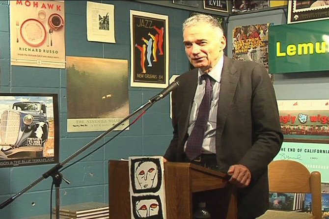 Nader addresses a Jackson crowd at a July 26 political stop.