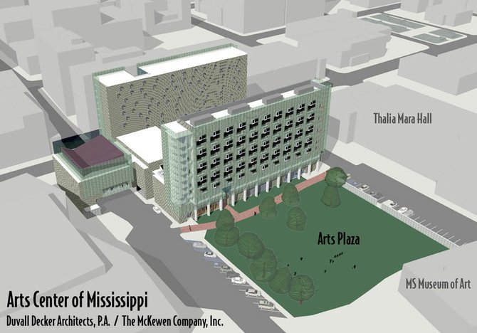 Duvall Decker Architects plans to convert the Mississippi Arts Center into a mixed-use facility that will include a theater, dance and art studios, retail space and more.
